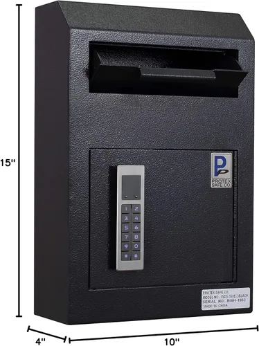 Miniatura 6 de ProtexSafe Wall Mount Drop Box (WDS-150E II), bisagra de piano, sugerencias seguras, boletas, llaves, correo, dinero, cheques de alquiler y más