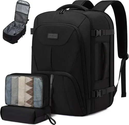 Miniatura 13 de LOVEVOOK Peersonal - Mochila de viaje extra grande de 40 L, bolsa de artículos Peersonal aprobada por vuelo, resistente al agua, mochila de 17 Azul