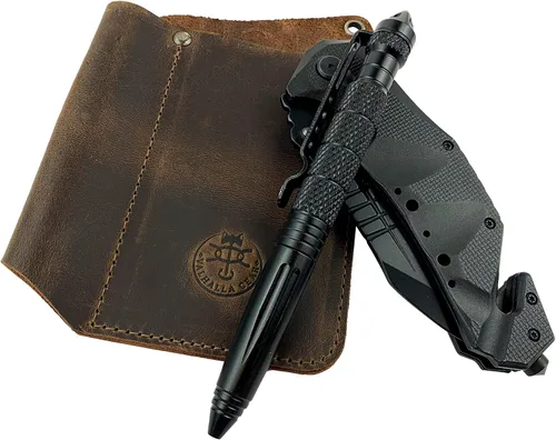 Miniatura 5 de Funda para herramientas hecha a mano de cuero de grano completo, soporte multiherramienta, funda para cuchillos, accesorios de camping y exteriores