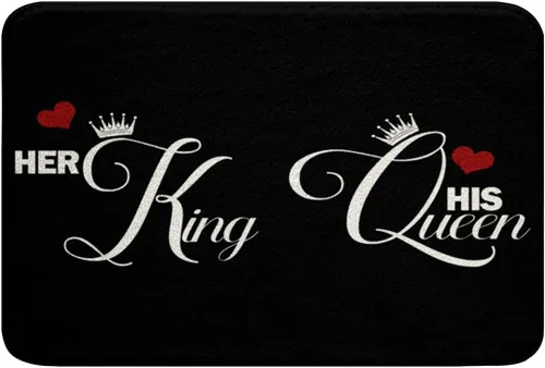 Miniatura 16 de Erosebridal King Crown - Tapete de baño vintage negro y gris, tapete romántico para el día de San Valentín, para exteriores, 16 x 24 pulgadas