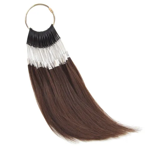 Miniatura 10 de Juego de 30 mechones por juego de muestras de cabello 100% humano, anillos de color para extensiones de cabello humano y muestra de teñido de Rubio