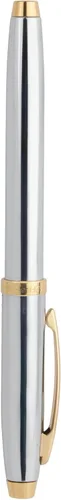 Miniatura 3 de Sheaffer Bolígrafo roller cromado 100 con ribete dorado Blanco/Cromo