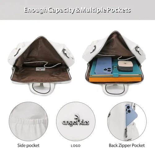 Miniatura 10 de Bolsos mochila monedero de piel sintética para mujer, bolsas con zíper, mochilas de hombro casuales