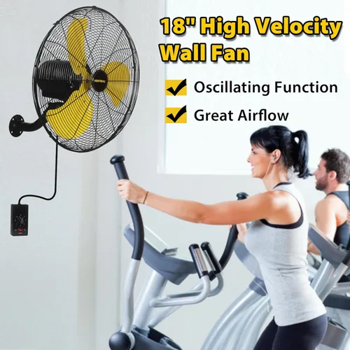 Miniatura 6 de VENTISOL Ventilador de pared oscilante de alta velocidad de 18 pulgadas, 3 velocidades, 4,200 CFM, oscilación de 90 grados para el hogar, talleres