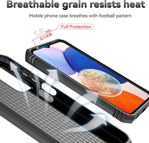 Miniatura 8 de Funda para Samsung Galaxy A15 5G con cubierta para lente de cámara, protector de pantalla HD, doble capa de grado militar, probada contra caídas