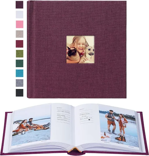Miniatura 14 de Mublalbum Álbum de fotos de 4 x 6 pulgadas, 300 fotos, cubierta de lino con áreas de notas, libro de fotos para boda, familia, bebé y vacaciones