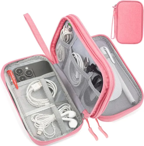 Miniatura 14 de CAAORDKSO Bolsa Organizadora de Electrónicos para Viaje, Estuche Pequeño Organizador de Cables Impermeable, Bolsa de Accesorios, Estuche Electrónico