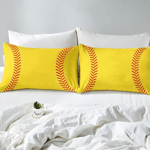 Miniatura 17 de Feelyou Juego de sábanas de béisbol para niños, juego de sábanas con temática deportiva de pelota, tamaño individual, para niños, adolescentes