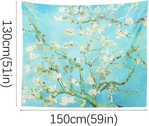 Miniatura 2 de Berkin Arts Vincent Van Gogh - Tapiz decorativo para colgar en la pared, tela de poliéster de alta calidad, maximalismo, árbol de hojas verde