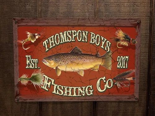 Miniatura 2 de Cartel vintage Fishing Co. I personalizado para sus necesidades específicas Rectángulo de metal 12 x 18 pulgadas