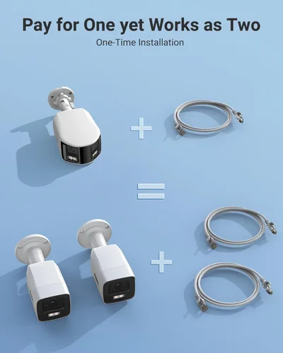 Miniatura 6 de Cámara de seguridad exterior de doble lente ANNKE FCD600 con FoV de 180°, cámara IP PoE panorámica de 6MP, detección inteligente