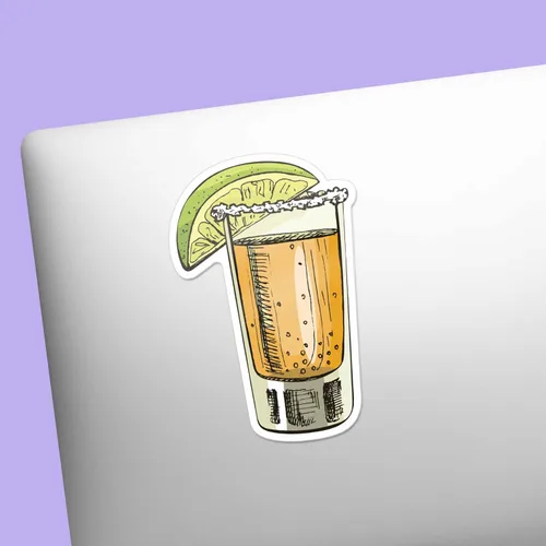 Miniatura 6 de Pegatina de lima y tequila – Calcomanía de vidrio de tequila, calcomanía de alcohol de la hora feliz para frasco, bonita calcomanía de borde de sal