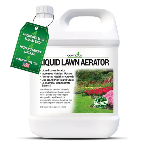 Aireador líquido (32 onzas) – Aireador líquido para césped afloja y acondiciona el suelo compactado para una mayor absorción de nutrientes,