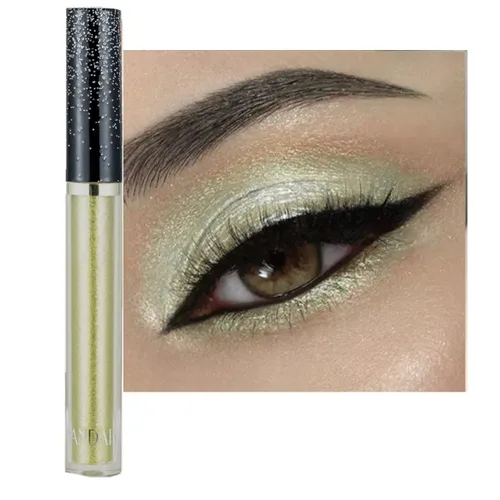 Miniatura 13 de Sombra de ojos líquida con efecto brillante de larga duración, sombra de ojos con pigmento brillante, maquillaje con brillo y purpurina