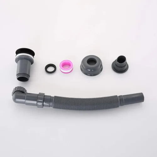 Miniatura 5 de P Trap - Tapón para lavabo de baño, trampa para botellas en ángulo recto, juego completo de tubo ajustable de 1-1/4, diseño de tubo roscado