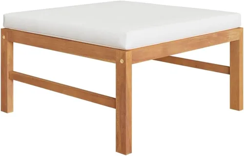 Miniatura 5 de Ensemble de Salon de Jardin 4 Pièces en Teck Crème avec Coussins Polyester, Confortable et Modulaire Pour Terrasse, Balcon ou Jardin, Design