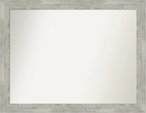 Miniatura 117 de Amanti Art Espejo de baño gris para sobre el fregadero, 31 x 48 pulgadas, espejo de tocador rectangular estrecho de color gris, marco de madera