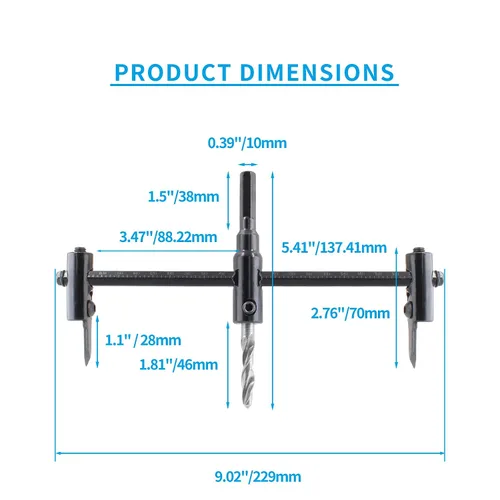 Miniatura 3 de Sierra de agujero ajustable de 1-3/16" a 7-7/8" (30 a 7.874 in), broca de corte circular resistente para madera y paneles de yeso, herramientas