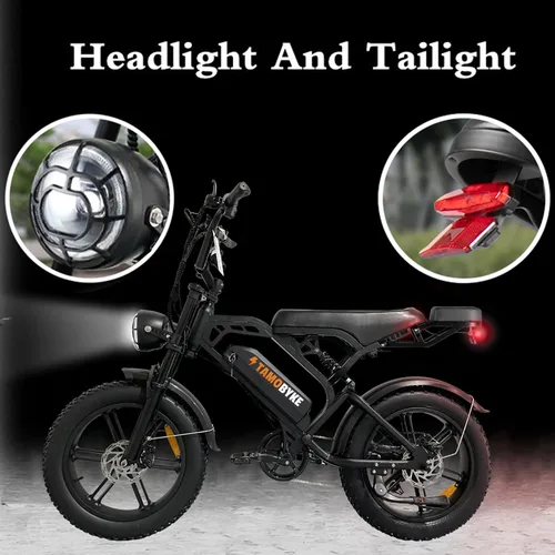 Miniatura 8 de Tamobyke Bicicleta eléctrica estilo ciclomotor de 750 W/1500 W para adultos, 28 mph/30 mph/33 mph y rango PAS de 34 a 80 millas, batería más grande