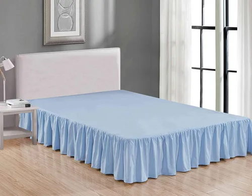 Miniatura 8 de Rodapié de tela de lujo de calidad de hotel para dormitorio, resistente al polvo, a las arrugas y a la decoloración, falda de cama de 14 pulgadas