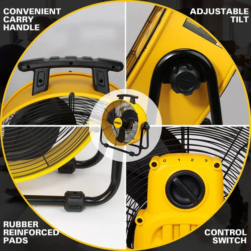 Miniatura 7 de DEWALT DXAM-2260 - Secador de aire portátil, 600 Cfm y DEWALT DXF-2042 industrial de alta velocidad, ventilador de almacén, movimiento resistente