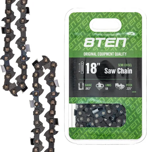Miniatura 4 de 8TEN Barra guía de motosierra y 2 cadenas para Stihl MS 210 211 230 231 250 251 22LPX068G 3005 008 4717 18 pulgadas .063 .325 68DL