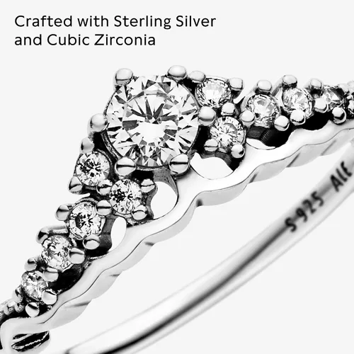 Miniatura 4 de Pandora Joyería - Anillo de circonita cúbica con tiara de cuento de hadas - Regalo para ella - Plata de ley
