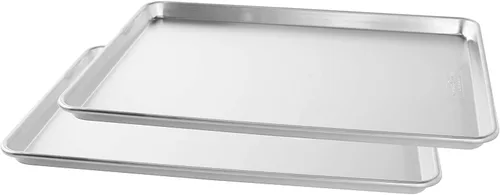 Miniatura 2 de Nordic Ware Naturals - Bandeja para hornear grande, paquete de 2, media hoja comercial de aluminio plateado y natural, paquete de 2, color plateado