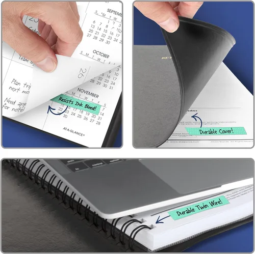 Miniatura 6 de AT-A-GLANCE Planificador 2026-2027 - Calendario académico mensual de 18 meses de julio a diciembre, 9 x 11 pulgadas, negro (7007405)