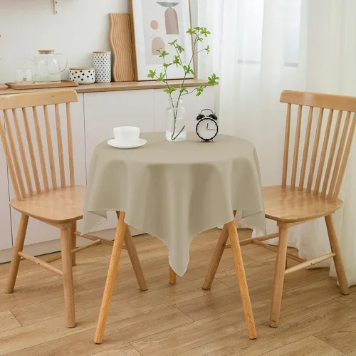 Miniatura 22 de Sancua Manteles cuadrados pequeños de 36x36 pulgadas - Mantel beige para mesas cuadradas o redondas, mantel de poliéster lavable para mesas