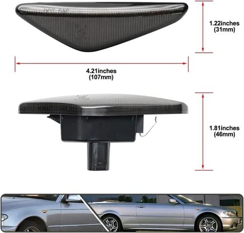 Miniatura 7 de 2 piezas de luces de señalización laterales LED intermitentes dinámicas ámbar para BMW Serie 3 E46 Coupé Convertible LCI 323Ci 325Ci 328Ci 330Ci