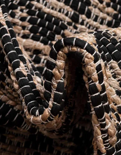Miniatura 6 de Unique Loom Chindi Jute Collection - Alfombra de área (camino de mesa de 1 pies 2 pulgadas x 8 pies, negro/natural)