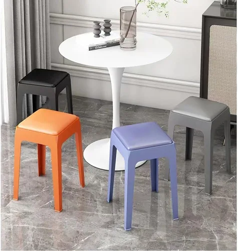 Miniatura 7 de ZJIEX Taburetes de bar modernos de plástico para mostrador, silla de isla de cocina sin brazos, taburete de encimera sin espalda, taburetes