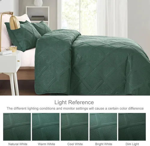 Miniatura 3 de Exclusivo Mezcla - Juego de edredón king extragrande, juego de ropa de cama verde para cama king, con 2 fundas de almohada, colcha moderna