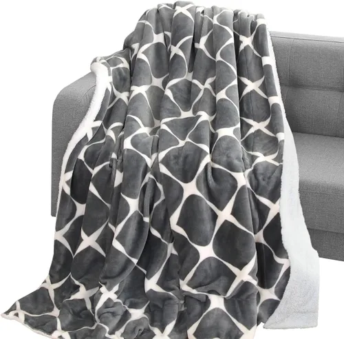 Miniatura 37 de Elegant Comfort Manta reversible de franela sherpa, ultrasuave, mullida, acogedora y afelpada, manta decorativa ligera para todas las estaciones, 50