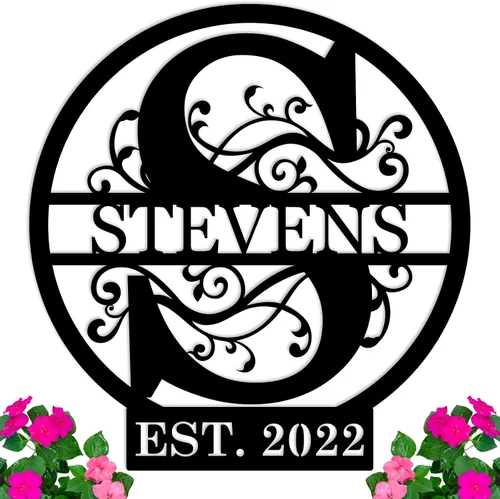Miniatura 14 de Regalos de boda para parejas 2025, carteles personalizados con apellidos para el hogar, carteles de metal personalizados, decoración de pared