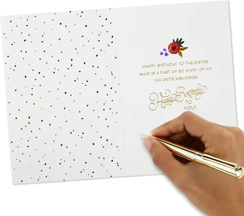 Miniatura 5 de Tarjeta de cumpleaños Hallmark Signature para hermana (Pastel elegante)