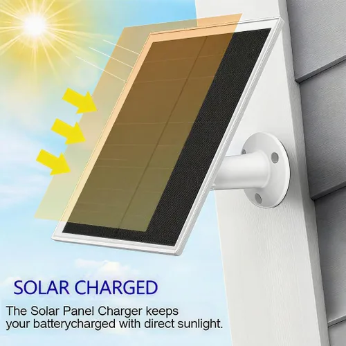 Miniatura 3 de Paquete de 2 paneles solares para cámara de seguridad con anillo, cargador de panel solar USB de 5 V de alta calidad IP65 impermeable, compatible