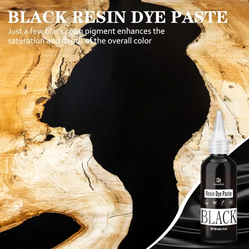 Miniatura 3 de Pasta de pigmento de resina epoxi negra, 3.4 onzas líquidas, pasta de tinte de resina negra de alta concentrada para arte de resina, mesa de río