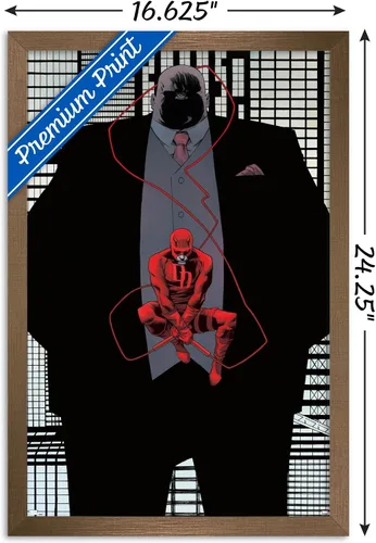 Miniatura 3 de Trends International Marvel Comics Daredevil - Póster de pared Kingpin Shadow, 22.4 pulgadas de largo x 14.7 pulgadas, versión enmarcada en bronce