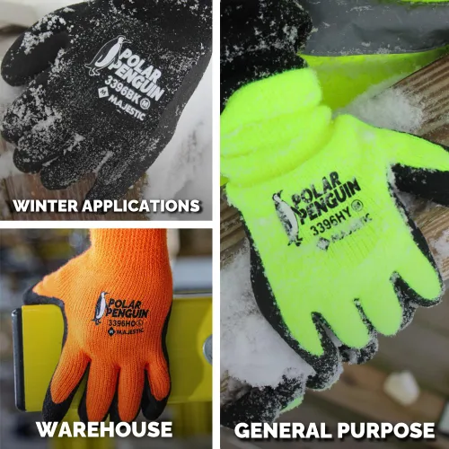 Miniatura 8 de Majestic Guante 3396HY/10 Pingüino Polar 3396HY - Guantes de invierno con forro, color verde y amarillo de alta visibilidad, con palmas recubiertas