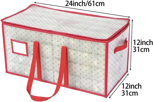 Miniatura 2 de Sattiyrch Caja de almacenamiento de plástico para adornos de Navidad con bandejas, divisores personalizables, soporte organizador de adornos