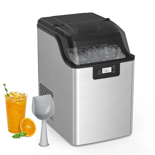 GAOMON Encimera para hacer hielo con hielo de pellets masticable suave, 10,000 unidades, 44 libras/máquina de hielo de pepita de día, máquina de