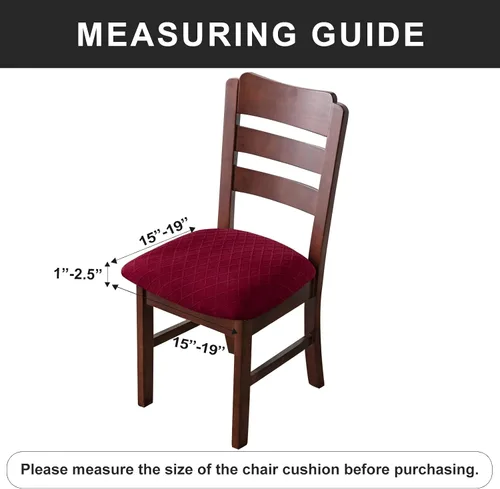 Miniatura 3 de Genina Fundas de asiento impermeables para sillas de comedor, fundas para sillas de comedor, fundas para sillas de cocina (rojo vino, 4 piezas)