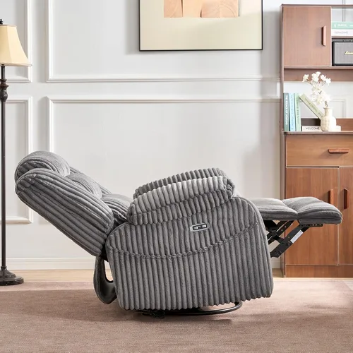Miniatura 8 de SINCRUMI Silla Mecedora Reclinable con Respaldo y Masaje para Adultos con Calentamiento, Puerto de Carga USB y Tipo-C, Posición Infinita, Sillas