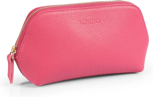 Miniatura 11 de Londo Bolsa de maquillaje de cuero genuino bolsa cosmética organizador de viaje embrague de artículos de tocador