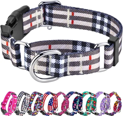 Miniatura 11 de Collar Martingale para perros, collares ajustables de nailon suave con diseño especial lindos patrones para perros pequeños, medianos y grandes Flor