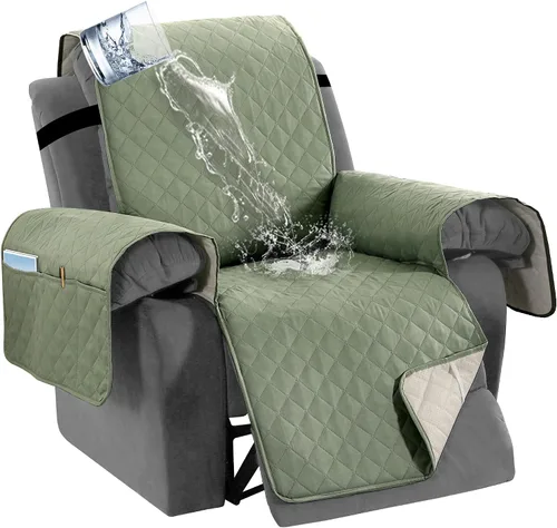 Miniatura 21 de H.VERSAILTEX Funda de sofá reclinable 100% impermeable con bolsillo para 2 asientos, antideslizante, suave, lavable, protector de muebles