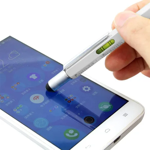 Miniatura 6 de Lápiz capacitivo, bolígrafo multiherramienta 7 en 1 [lápiz táctil para pantalla, bolígrafo, regla, nivel, destornillador Phillips y cabeza plana]