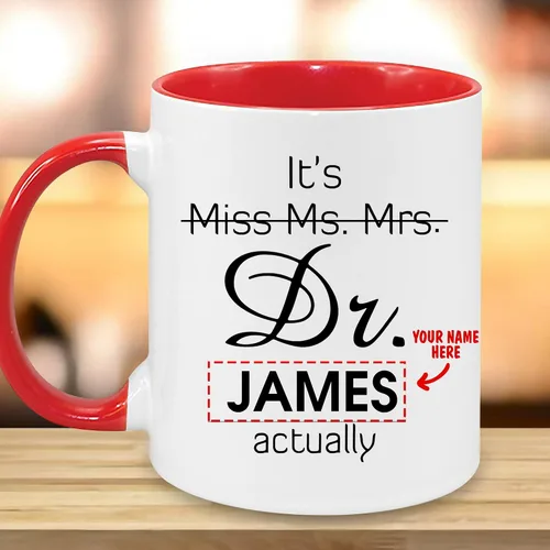 Miniatura 3 de Taza personalizada de realidad – Taza personalizada con nombre para graduación de doctorado, regalo de médico, divertida y perfecta para cumpleaños